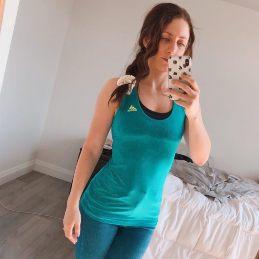 Turquoise Adidas Workout Tank